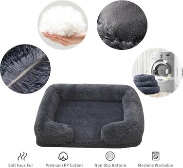 Килимок для собак великих порід, неслизький, для котів середніх порід, класичний, миючий, пухнастий, м'який, для балкона, вітальні, подорожей (Кольоровий, M)