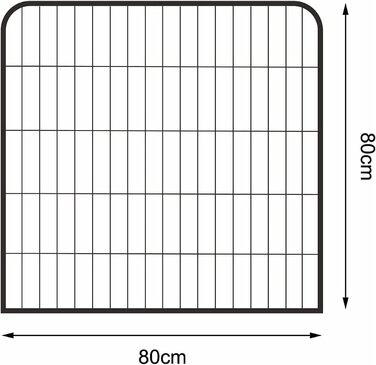 Клітка для цуценят та дрібних тварин Lionto, 80x80 см, розширювана, для дому та саду, з дверцятами та засувом, 8 елементів