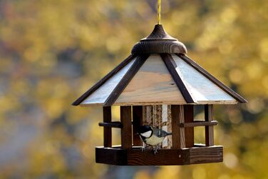 Дім для птахів Dobar® 21391e з годівницею, з дерева, камуфляж, 35x35x29 см