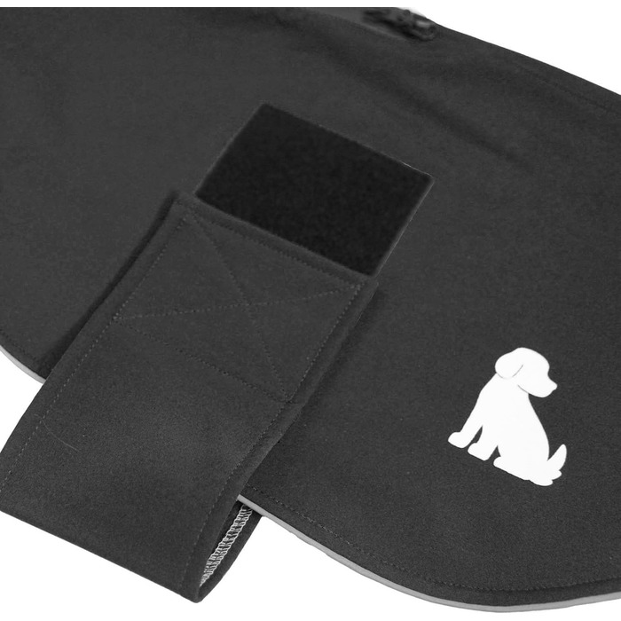 Водонепроникний жилет для собак Softshell з порталом для повідка та клямкою (S, Чорний)