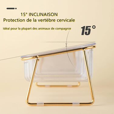 Миска для котів KMERCE з нахилом 15°, піднята миска для корму, аксесуари для котів, миски для корму для маленьких та середніх котів та собак, подвійна миска, неслизька основа, стильний дизайн INS