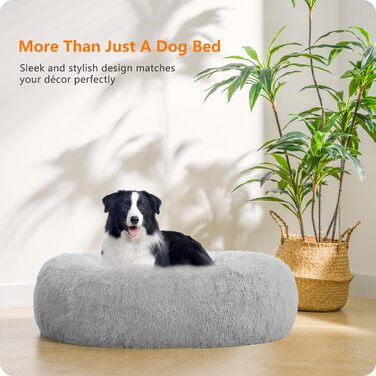 Ортопедичне ліжко для собак, кругле, м'яке, для котів та собак, 70 см Ø, (90 x 90 x 20 см), світло-сіре