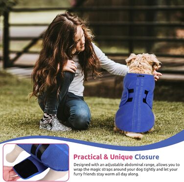 Теплий флісовий жилет для собак - тепла жилетка для маленьких та середніх собак, флісова куртка для котів та собак (Синій XS)