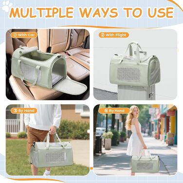 Транспортна переноска для котів та собак великих порід, XL, 53x36x34 см, зелена