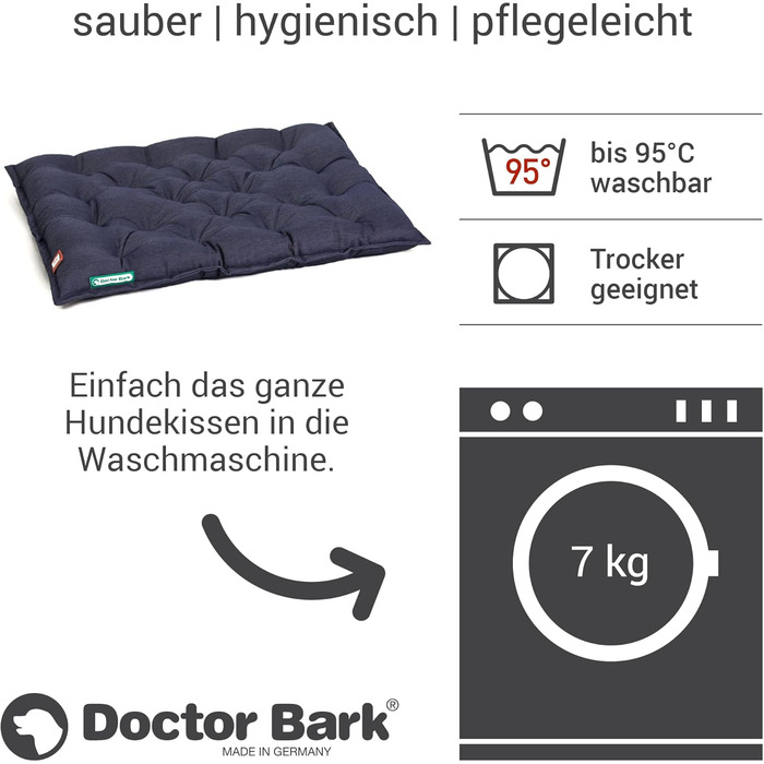 Ортопедичне собаче ліжко Doctor Bark Urban - для середніх собак, 90x70 см, Königsblau (XL)