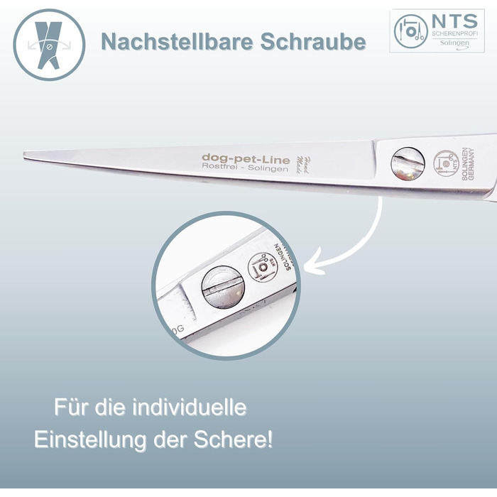 Преміум ножиці для собак NTS-Solingen: ножиці для худоби, ножиці для шерсті, ножиці для гриви, 15-23 см, нержавіюча сталь, Solingen, Німеччина