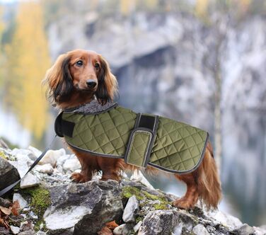 MOREZI Зимовий теплий зимовий одяг для собак Такса - Водонепроникний пуловер для собак з вовняним утеплювачем та регульованими ременями, теплий зимовий одяг для маленьких собак на вулицю - Зелений L (довжина спини: 47-50 см), Зелений (M(довжина спини: 42-