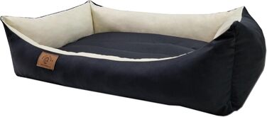 Крісло-ліжко для собак та котів Odol-Plu, 90 x 60 см, водонепроникне, чорно-бежеве