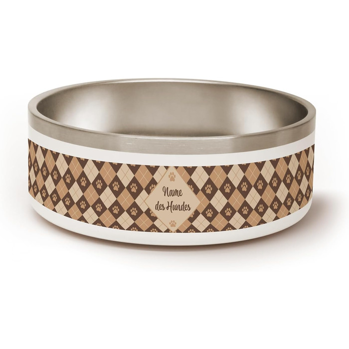 PICANOVA Скляна банка для ласощів з іменем - подарунок для собак - зберігання сухого корму - керамічна банка для власників собак та котів - дизайн (Set Checkered Paws)