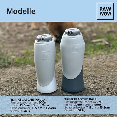 Пляшка для води PAW WOW Paula 500 мл для собак, поїлка для прогулянок