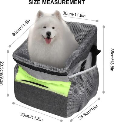 PETCUTE Велосипедна сумка для тварин: кошик для собак і котів, знятна та складна, з ременем безпеки, сірий колір