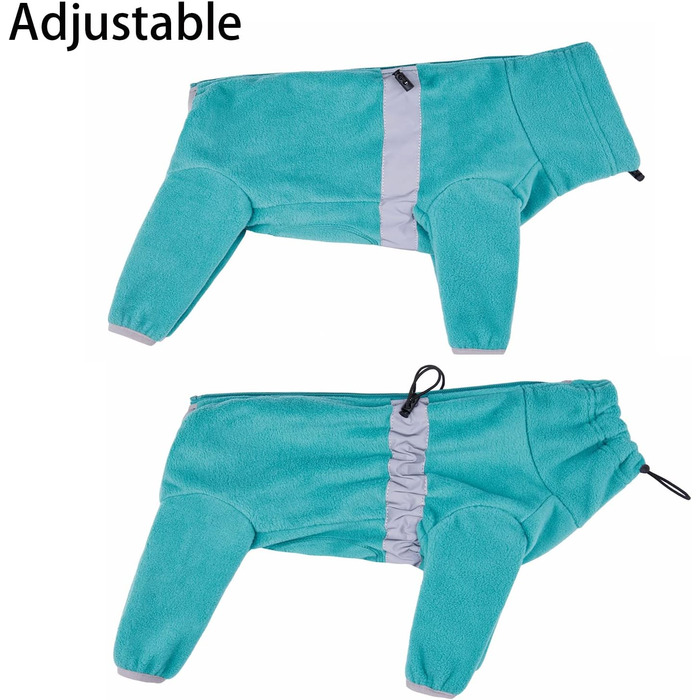 Теплий флісовий одяг для собак, зимовий, з довгим рукавом, для чотирилапих, регульований, для собак маленьких та середніх розмірів, розмір XS (Синій)