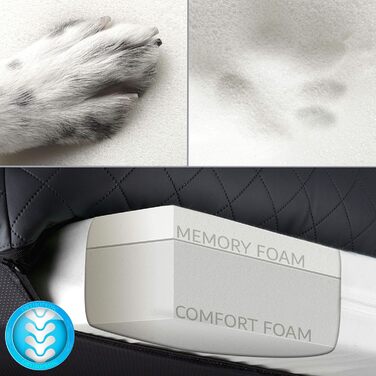 Преміум ортопедичне ліжко для собак BedDog Clara, м'яке ліжко-кімнатна подушка знімним чохлом, ковдра в подарунок - Rock (сірий) L 110 x B 75 x H 25 см ROCK (сірий)