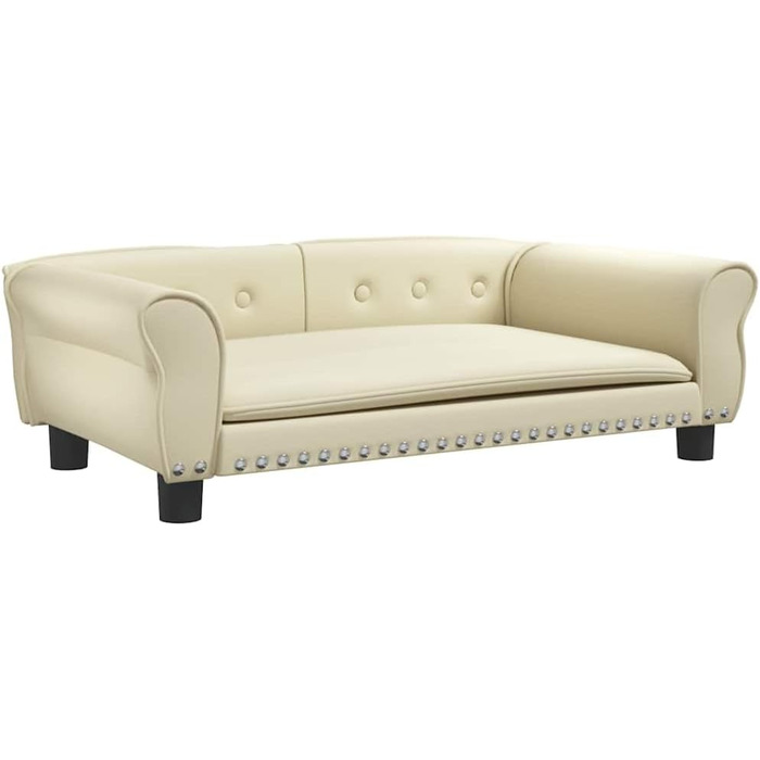 Лягушка для собак, м'яка подушка, диван-софа для маленьких собак, котів, штучна шкіра, 95x55x30 см, кремовий колір