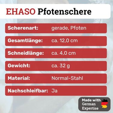 Пінцет для собак EHASO Premium 12 см з округлою кінчиком | Пінцет для грумінгу, вигнутий клинок, компактний та точний | Пінцет для собак преміум-якості | Підходить для всіх порід собак