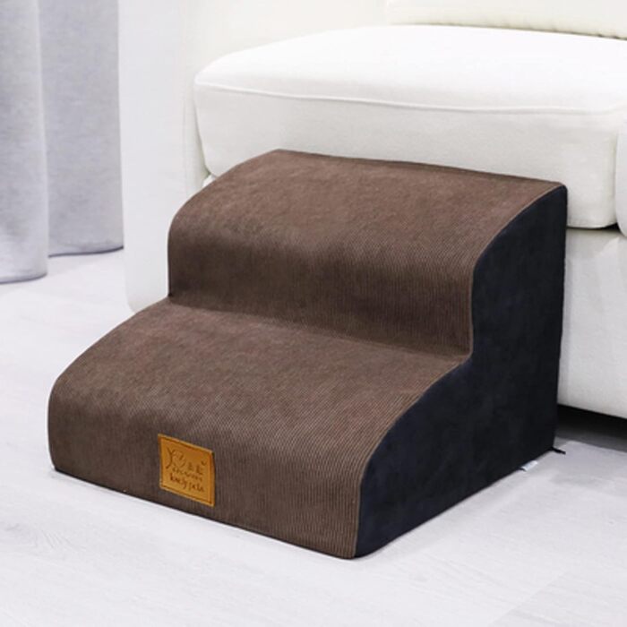 Сходинки для котів та собак Yanman 2 сходинки, для дивану, знімний чохол, коричневий