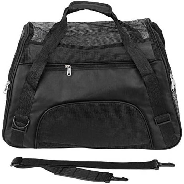 Транспортна сумка для собак та котів, складна переноска, чорна (L)