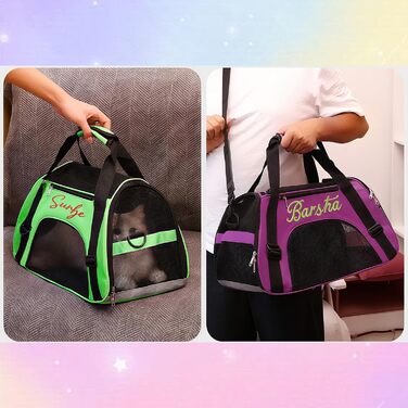 Персоналізована переноска для кота/собаки з вишивкою імені. Складана переноска для собак та котів. Сумка-переноска для маленьких собак та котів (рожевий)