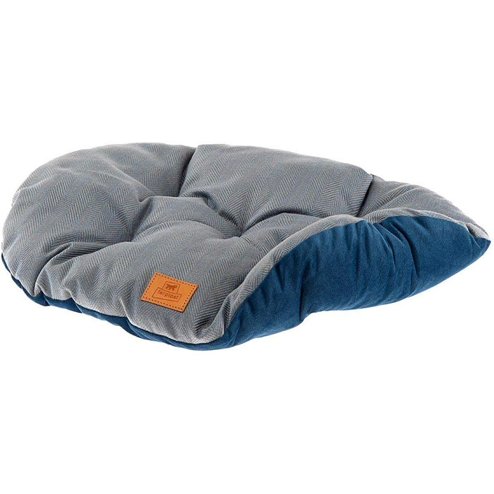 Ліжко для собак та котів Ferplast, м'яке, 55 x 41 x 15 см, блакитне, тканина Tweed, легко миється