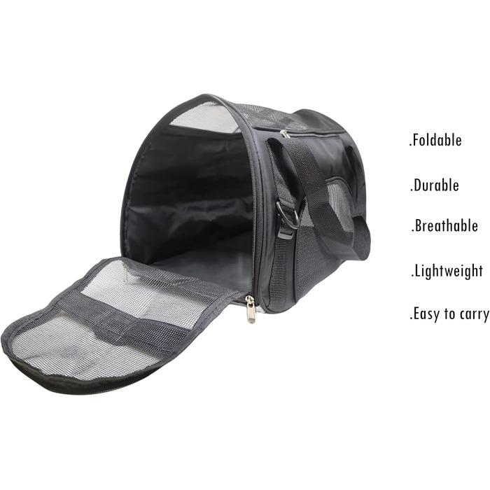 Транспортна сумка для тварин Tecageaon, схвалена авіакомпаніями, для середніх та маленьких котів, цуценят, кошенят, собак/котів, рожева (чорний, M)