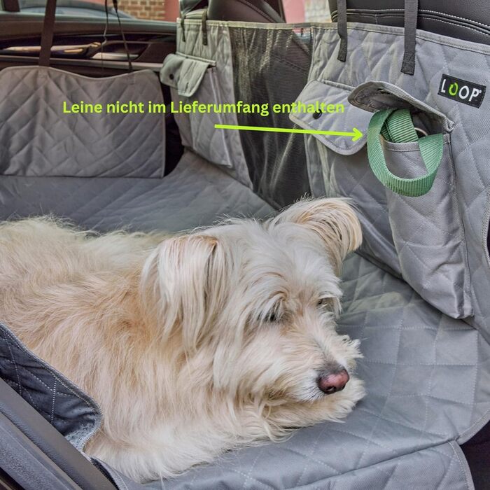 Захист для автосидіння для собак Loop Hundematte: водонепроникний, з кишенями, нековзний, для комфортних подорожей | LOOP-DMK5001
