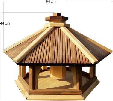 Годівниця для птахів шестикутна з дерева Vogel Futter Haus