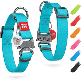 Водонепроникний нашийник для собак WAUDOG: великі, середні та малі породи, регульований, металевий замок, 31-49 см, ширина 25 мм, світловідбиваючий