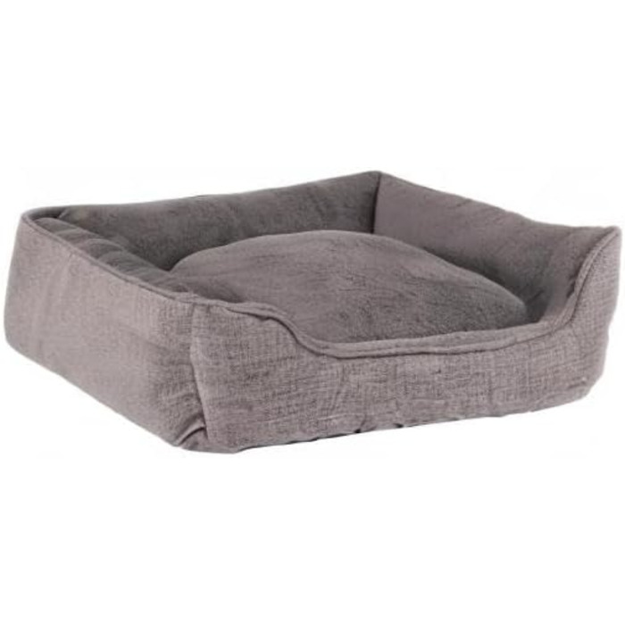 М'яке ліжко для собак та котів Lionto, сіре, 75x60 см, знімний чохол, антиковзаюче дно