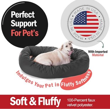 Лежак для собак Majestic Pet Bagel, 24 дюйми, сірий