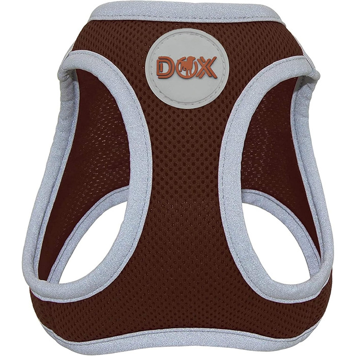 Шлейка для собак DDOXX Airmesh з відбиваючими елементами - регульована, для цуценят та собак всіх розмірів, зелена (обхват грудей 48-55 см)