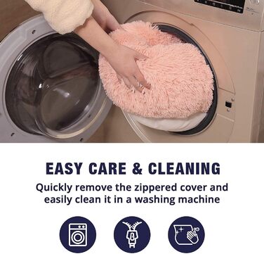 Кругле ліжко для собак та котів, м'яке, плюшеве, Ø 50 см, рожеве