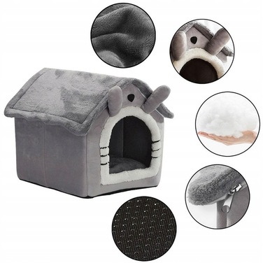 Будиночок для собак та котів 2в1: затишне тепле ліжечко