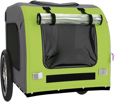 Фаркоп-причіп для велосипеда Gecheer, чорний, для собак, 69x133.5x73.5 см, зелений