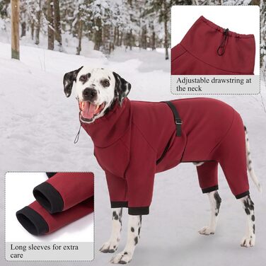 Водонепроникний теплий зимовий одяг для собак Cyponpy з капюшоном, з блискавкою, для собак, червоний, розмір S (довжина спини 31-35 см)