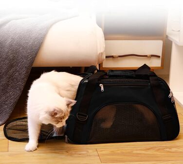 Транспортна сумка для тварин, переноска для кошенят, чорна, водонепроникна, легка, дихаюча, для подорожей, кемпінгу, прогулянок