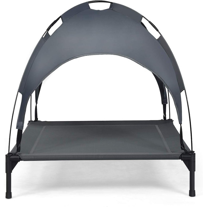 Лежанка для собак Relax4Life з балдахіном, сіра, для дому та саду, до 60 кг, 105 x 87 x 89 см
