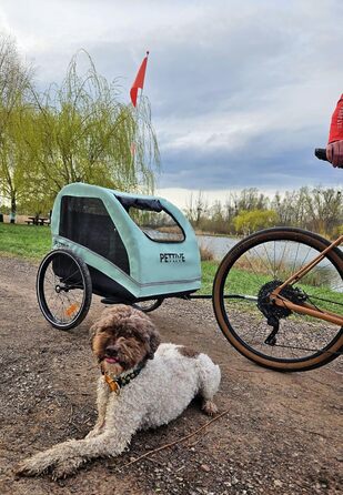 Причіп для велосипеда PETRIVE Active ONE для собак та котів до 40 кг, світло-зелений