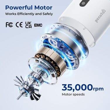 Пилсос для собак та котів Pecute 12000Pa з набором для грумінгу, 1.5л, машинка для стрижки