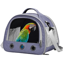 Переносна сумка-переноска для птахів Vogeltransport - Легка, дихаюча сумка для папуг, хом'яків та інших дрібних тварин, фіолетового кольору