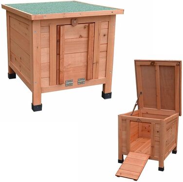 Будинок для котів 50x45x43 см із відкидною кришкою та пандусом, утеплений для зими