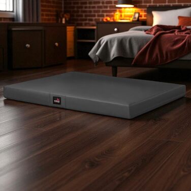 Ортопедичний лежак для собак Tierlando Alice Easy CLEAN з екошкіри, 100x80 см, сірий (графіт)