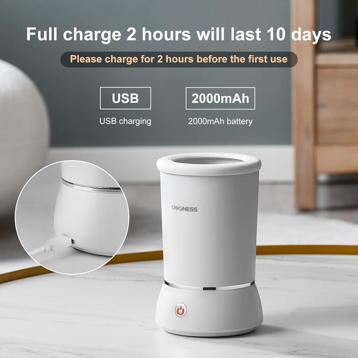 Автоматичний мийка лап для собак DOGNESS, електрична, USB, 360° біла