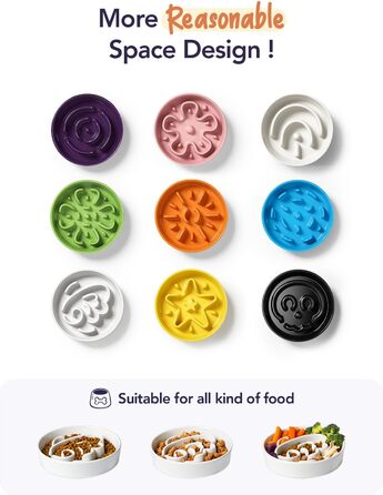 Миска для собак LE TAUCI для повільного годування, кераміка, 675 мл, для маленьких та середніх порід, протиковзаюча, білий колір