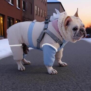 Зимовий теплий куртки для собак з коміром-гетром, світловідбиваючий, для малих та середніх собак, блакитний, XL