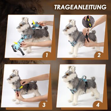 Нашийник для собак великих порід, шлейка з двома карабінами та зручною ручкою, регульована та світловідбиваюча, для щоденних тренувань (L), камуфляжний колір