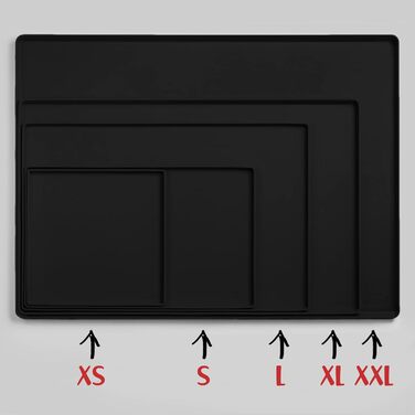 Підкладка під миску для собак DogBuddy, чорна, водонепроникна, силіконова, з високими бортиками (48 x 30,5 см)