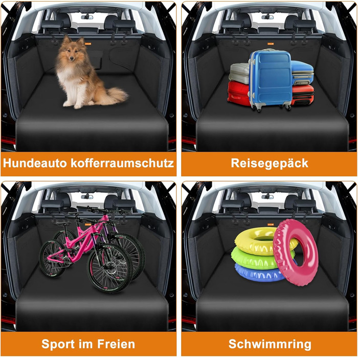Захисна килимок у багажник для собак Lydonberg, універсальний, неслизький, водонепроникний, для заднього сидіння, міцний, можна прати, для подорожей в авто, вантажівці, SUV (чорний)