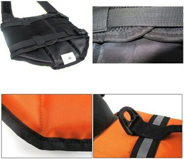 Жилет рятувальний для собак FainFun Orange, M, для малих та великих собак, регульований розмір, Ripstop, світловідбивачі