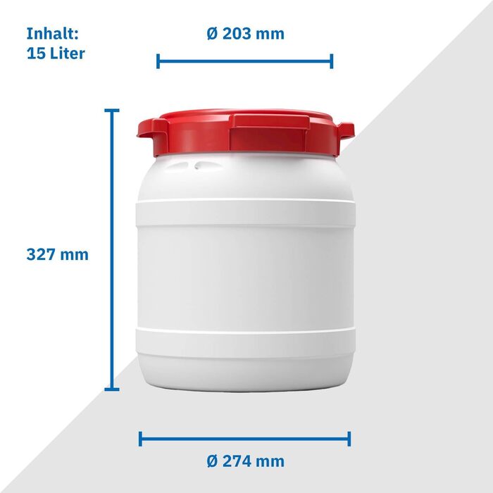 Контейнер для корму DIE BOX FABRIK 15 л з кришкою і совком, HDPE, преміум-якість