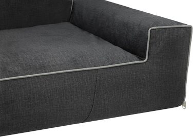 Ліжко для собак - кошик для собак маленьких, середніх та великих порід - подушка для собак - диванчик для собак - знімний та пральний чохол - Glamour New - розмір L: 98 x 66 см (XL - 116 x 78 см, Графіт Fancy)